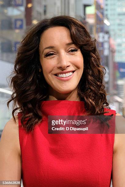 Jennifer Beals visits "Extra" at their New York studios at H&M in Times Square on June 1, 2016 in New York City.