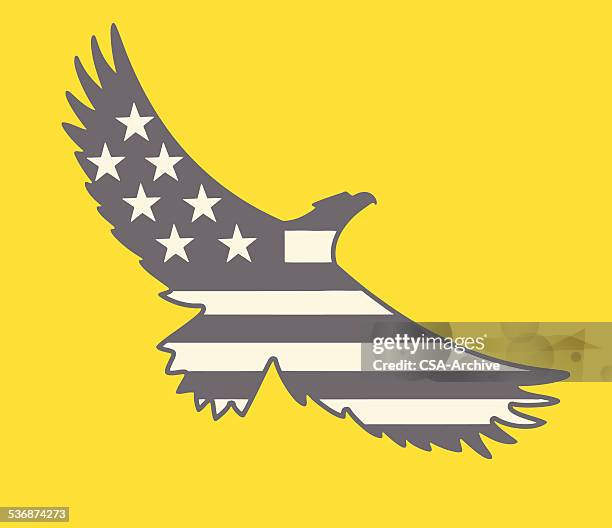 american flag eagle - bald eagle american flag stock illustrations