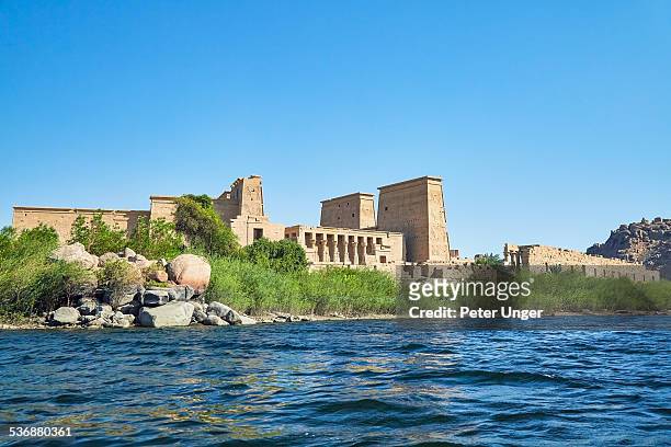 temple of philae - nile river stock pictures, royalty-free photos & images