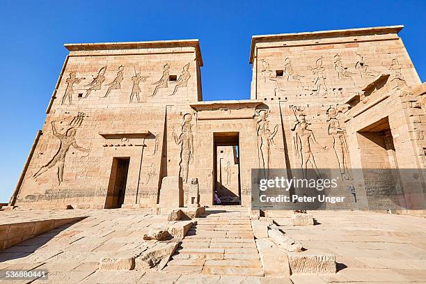the temple to isis, at philae temple - temple of philae stock pictures, royalty-free photos & images