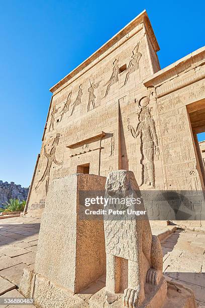 the temple to isis, at philae temple - temple of philae stock pictures, royalty-free photos & images