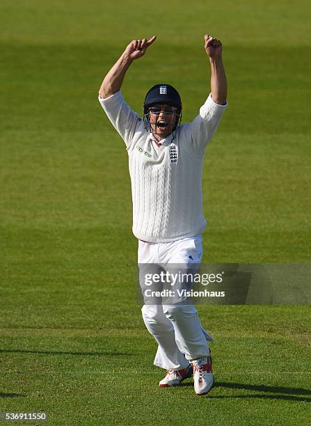 England Captain Alastair Cook during day three of the 2nd Investec Test match between England and Sri Lanka at Emirates Durham ICG on May 29, 2016 in...