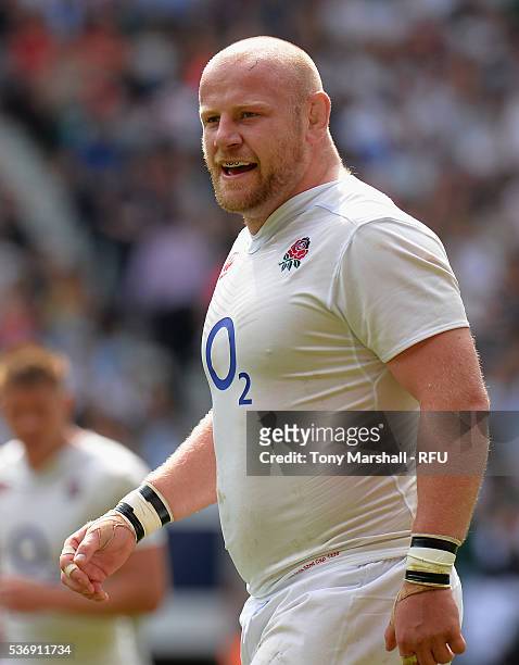 Dan Cole of England during the Old Mutual Wealth Cup between England and Wales at Twickenham Stadium on May 29, 2016 in London, England.