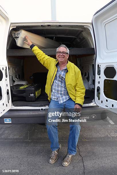 Musician Mike Watt poses for a portrait at Fonogenic Studios in Van Nuys, California on May 23, 2016.