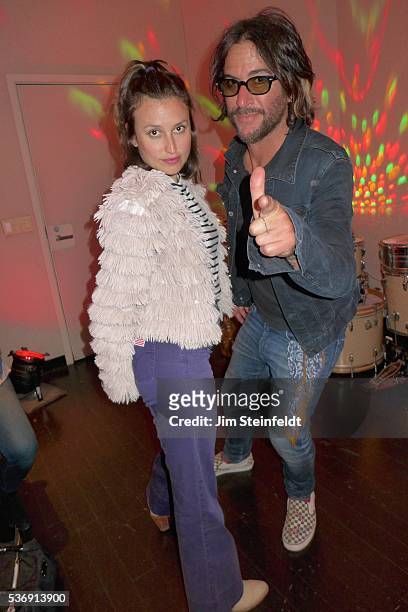 Singer songwriter Shanee Pink poses for a portrait with Rami Jaffee at Fonogenic Studios in Van Nuys, California on May 23, 2016.