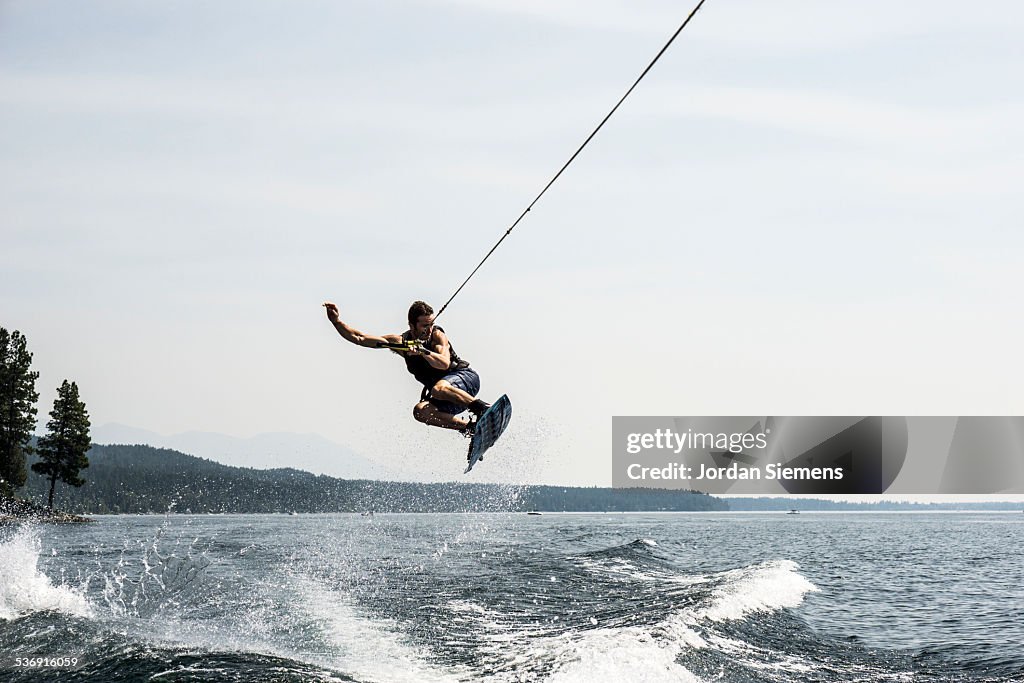 Wake Boarding on a lake