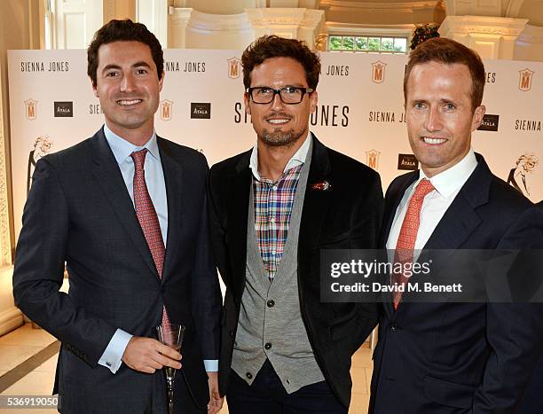 Oliver Baines, Stephen Bowman and Humphrey Berney of Blake attend the launch of British fashion brand Sienna Jones' debut collection 'The Marina...