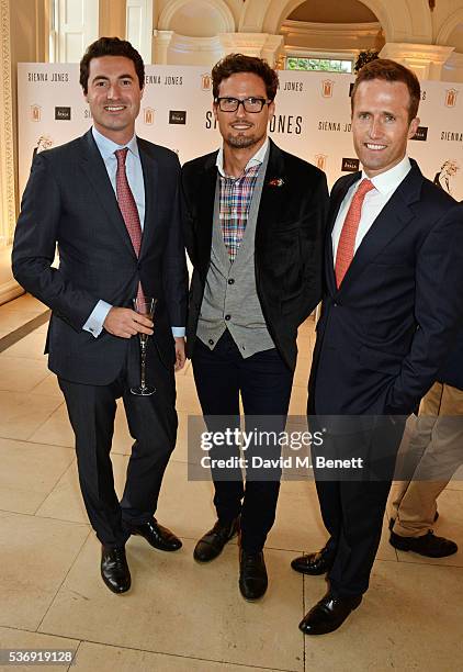 Oliver Baines, Stephen Bowman and Humphrey Berney of Blake attend the launch of British fashion brand Sienna Jones' debut collection 'The Marina...