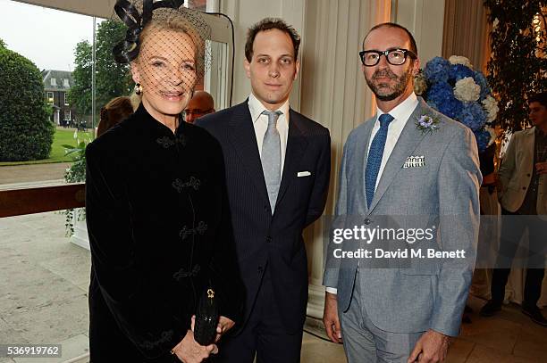 Princess Michael of Kent, Lord Frederick Windsor and Austin Mutti-Mewse attend the launch of British fashion brand Sienna Jones' debut collection...