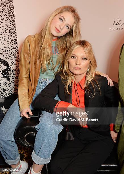 Anais Gallagher and Kate Moss attend the launch of the Kate Moss For Equipment x NET-A-PORTER collection on June 1, 2016 in London, England.