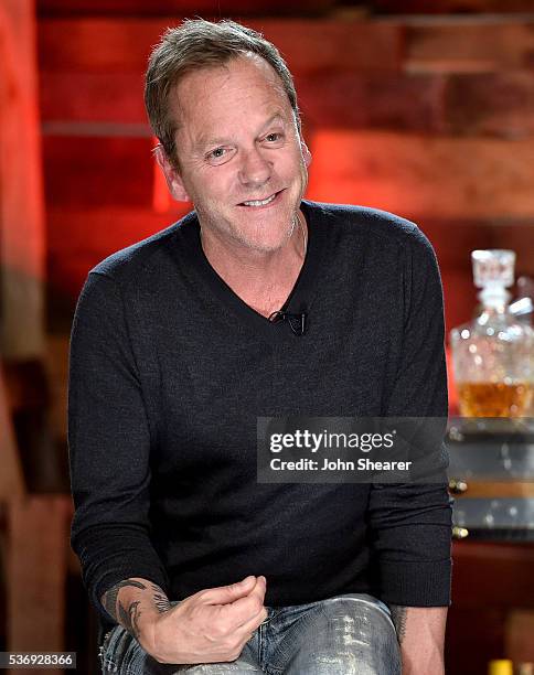 Actor/ musician Kiefer Sutherland appears during a press conference for his new country album, "Down In A Hole," on June 1, 2016 in Nashville,...