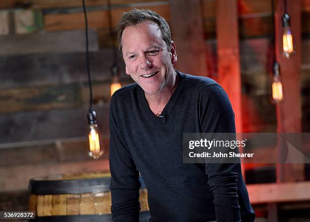 Actor/ musician Kiefer Sutherland appears during a press conference for his new country album, "Down In A Hole," on June 1, 2016 in Nashville,...