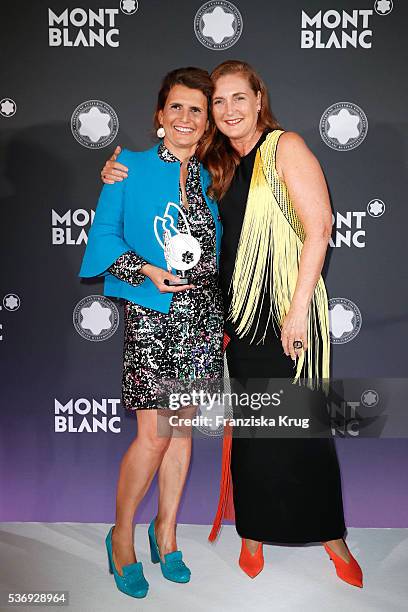 Andrea von Goetz und Schwanenfliess and Francesca von Habsburg attend the Montblanc De La Culture Arts Patronage Award 2016 at Historisches Pumpwerk...