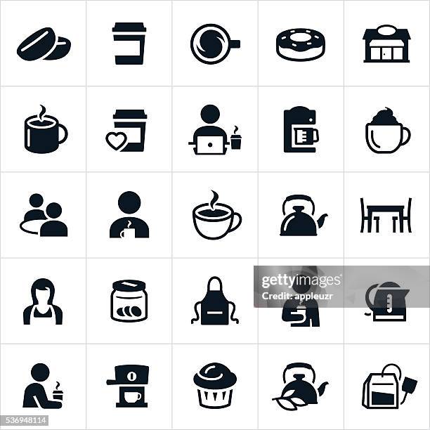 stockillustraties, clipart, cartoons en iconen met coffee and tea icons - coffee break