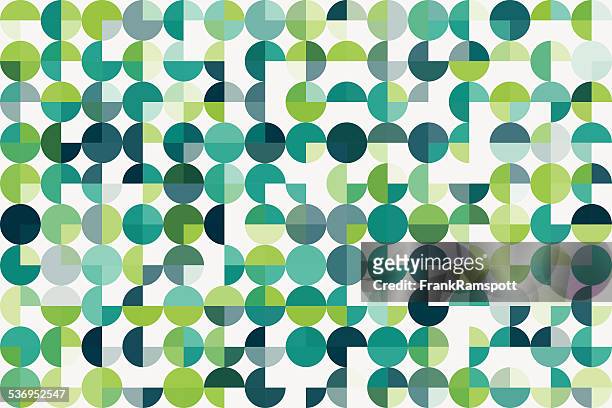 ilustrações de stock, clip art, desenhos animados e ícones de crescimento geométricas círculo redondo padrão horizontal - verde descrição de cor