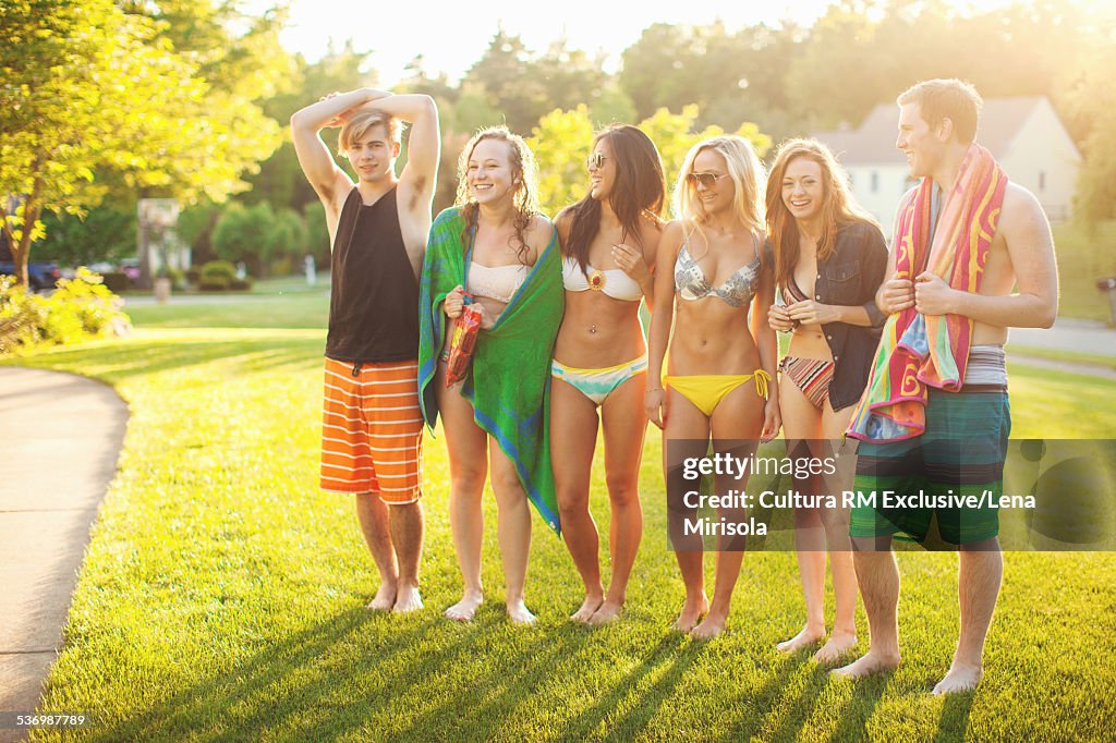 Group of friends at pool party