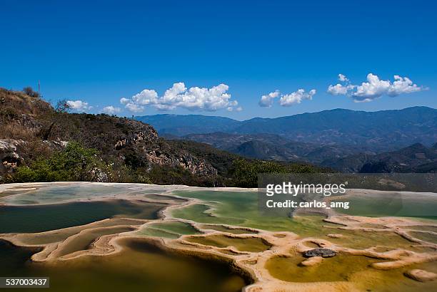 mexico, oaxaca, view of hierve el agua - oaxaca stock pictures, royalty-free photos & images