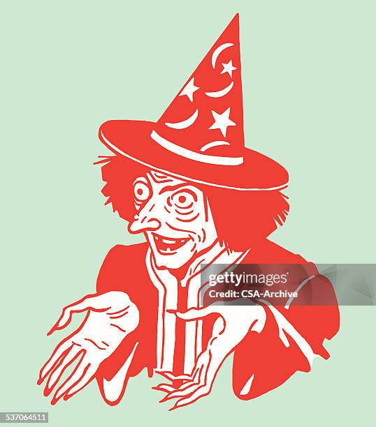 witch gesturing - witch stock illustrations