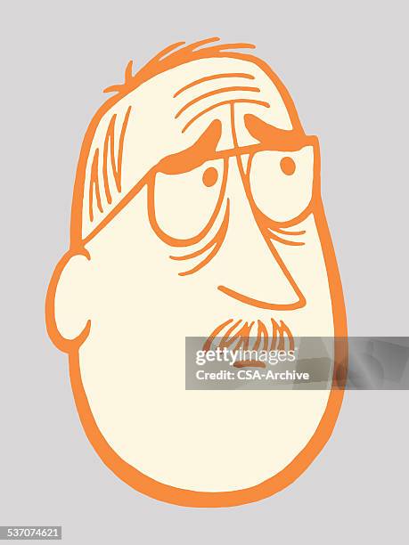 worried man - eyebrows stock illustrations