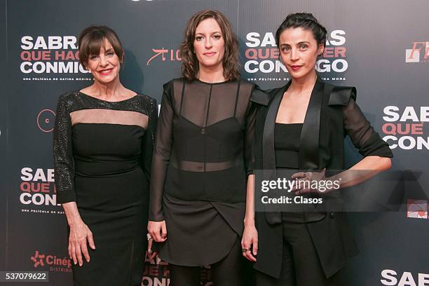 Rosa Maria Bianchi Katina Medina Mora and Ilse Salas pose during the red carpet of Mexican movie 'Sabras que hacer conmigo' at Cinepolis Diana on May...