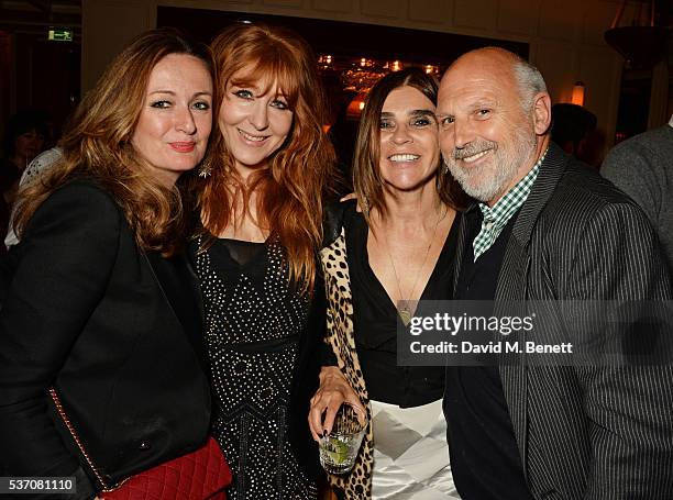 Lucy Yeomans, Charlotte Tilbury, Carine Roitfeld and Sam McKnight attend the launch of the Kate Moss For Equipment x NET-A-PORTER collection at The...