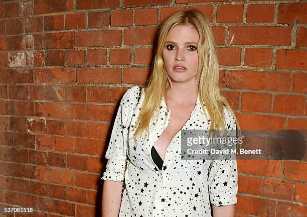 Lara Stone attends the launch of the Kate Moss For Equipment x NET-A-PORTER collection at The Chiltern Firehouse on June 1, 2016 in London, England.