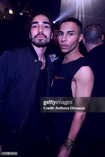Willy Cartier and Olivier Rousteing attend the NikeLab X Olivier Rousteing Football Nouveau Collection Launch Party at Cite Universitaire on June 1,...