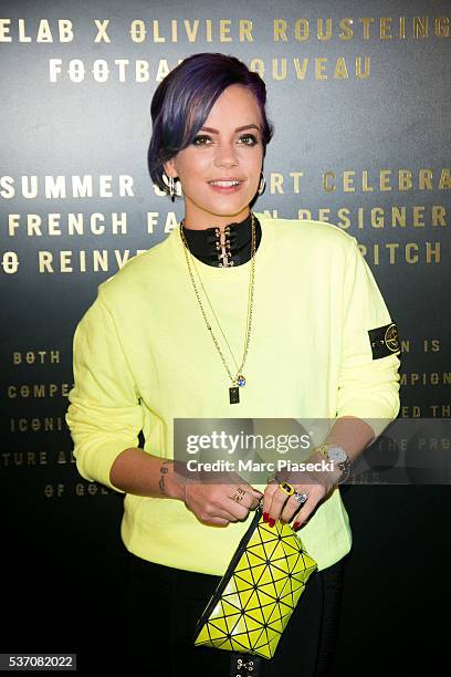 Singer Lily Allen attends NikeLab X Olivier Rousteing Football Nouveau Collection Launch Party at Cite Universitaire on June 1, 2016 in Paris, France.