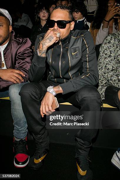 Singer Chris Brown attends NikeLab X Olivier Rousteing Football Nouveau Collection Launch Party at Cite Universitaire on June 1, 2016 in Paris,...