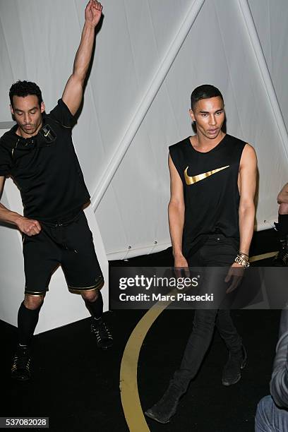 Designer Olivier Rousteing attends NikeLab X Olivier Rousteing Football Nouveau Collection Launch Party at Cite Universitaire on June 1, 2016 in...