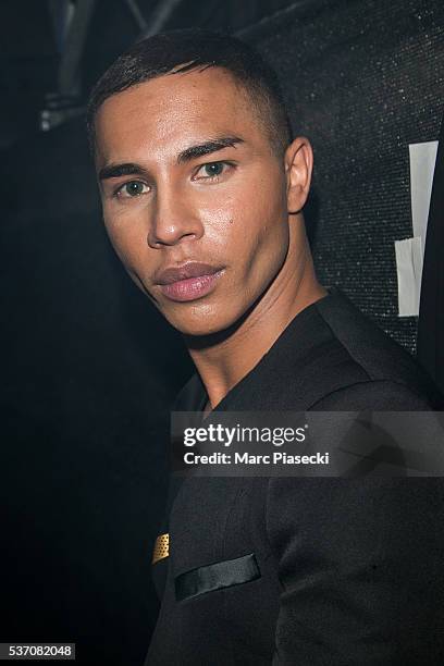Designer Olivier Rousteing attends NikeLab X Olivier Rousteing Football Nouveau Collection Launch Party at Cite Universitaire on June 1, 2016 in...