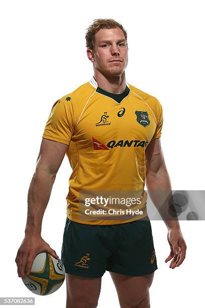 David Pocock poses during an Australian Wallabies portrait session on May 30, 2016 in Sunshine Coast, Australia.