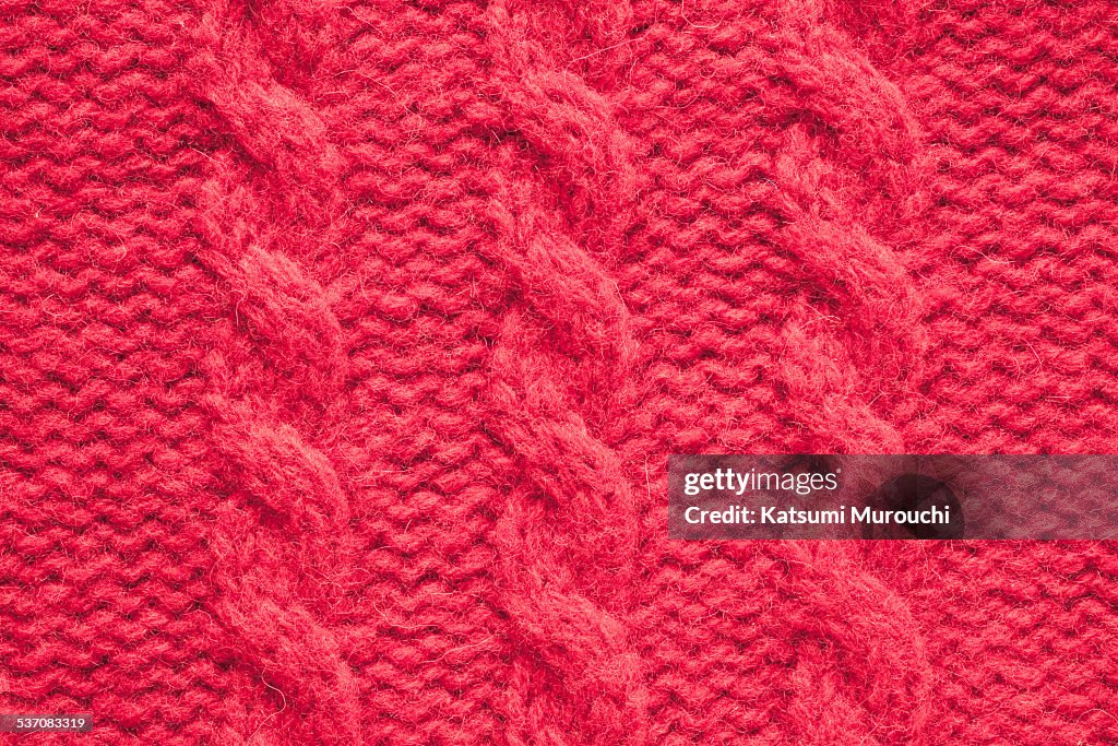 Red knitted wool