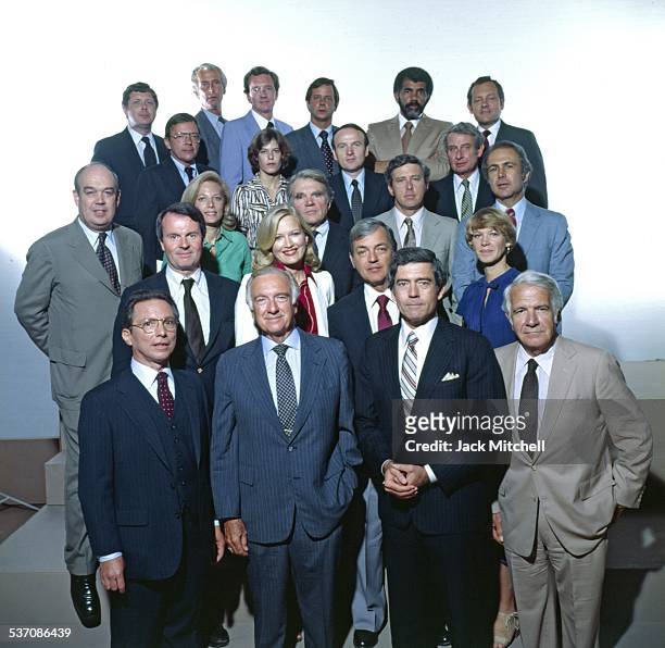 Walter Cronkite, Dan Rather and the entire CBS News staff photographed in 1980.