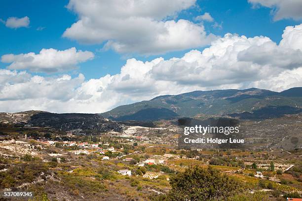 view of omodos - limassol cyprus stock pictures, royalty-free photos & images
