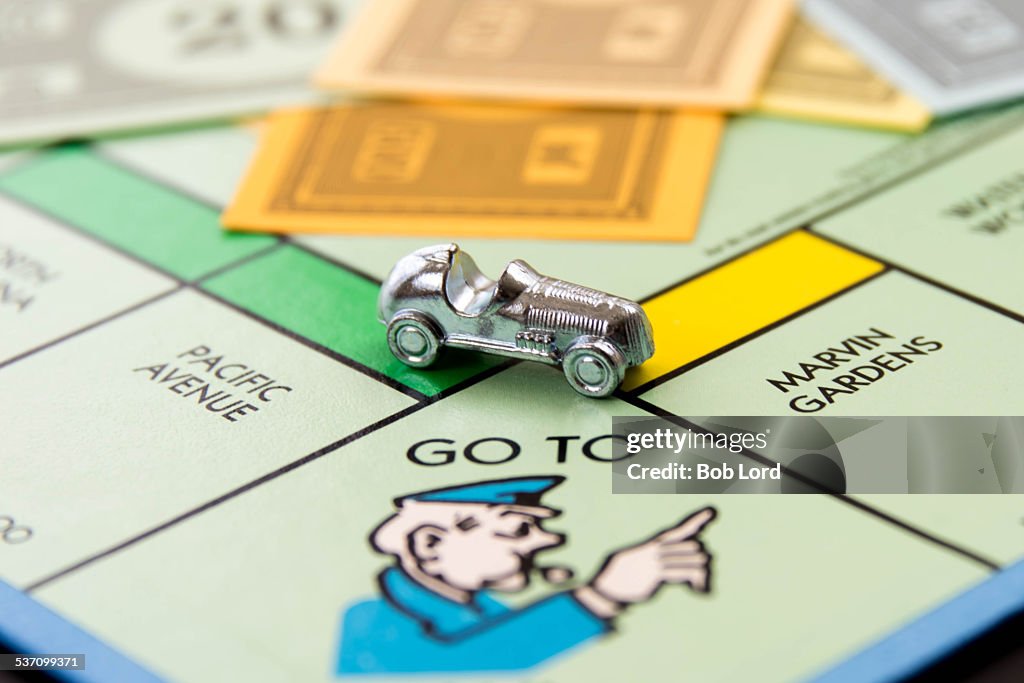 Monopoly - car on Go To Jail square