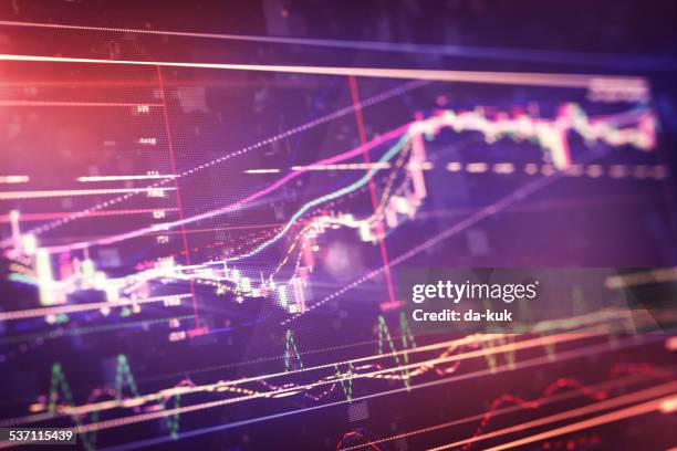 stockillustraties, clipart, cartoons en iconen met financial chart on lcd display - data driven