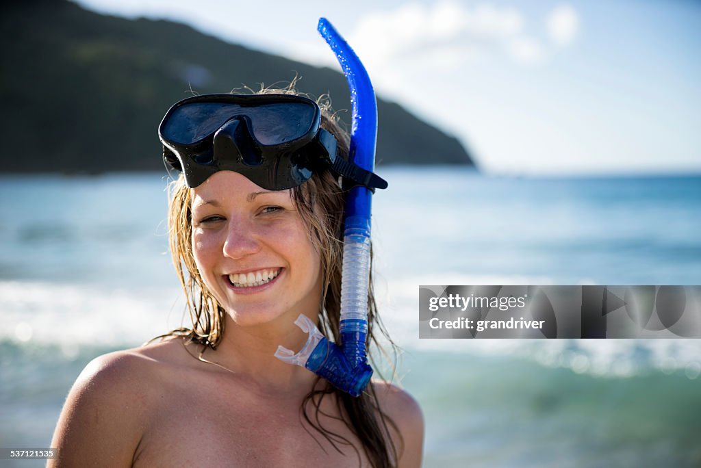 Pretty Girl in Snorkel Gear