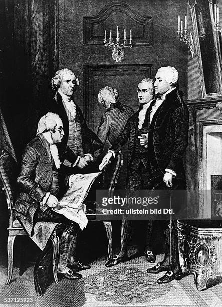 , Politiker, USA, 1. Präsident der USA 1789-1797, mit seinem Kabinett, - undatiert