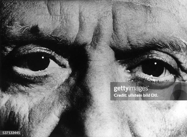 Pablo Picasso, Painter, France, - picture of his eyes from: The Mystery of Picasso is a 1956 French documentary film about the painter Pablo Picasso,...