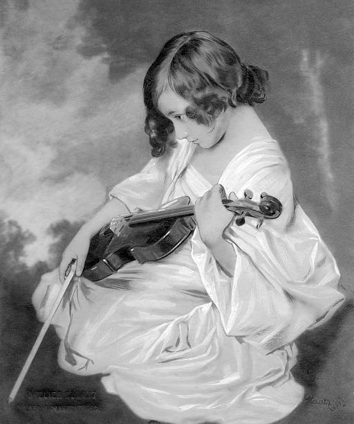 Erica Morini , Musikerin, Violinistin, Österreich, Porträt als Kind mit Violine, - Oktober 1916