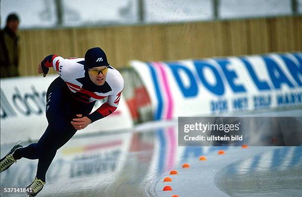 Eisschnelläufer USA, Sprint-WM in Inzell: in Aktion, - 1991