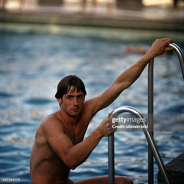 Sportler, Schwimmen DDR, Europapokal in Berlin: steigt aus dem, Schwimmbecken, - August 1973