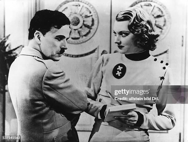 Chaplin, Charlie - Actor, film director, Great Britain - Scene from the movie 'The Great Dictator' Directed by: Charles Chaplin USA 1940 Produced by:...