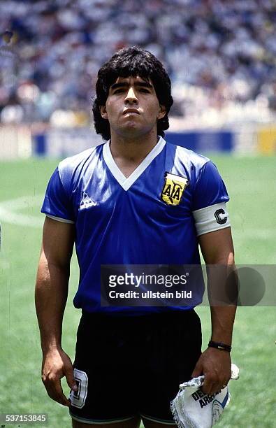 World Cup in Mexico Armando Diego Maradona * Football player, Argentina, member of the national team - Maradona as captain of the Argentine team...