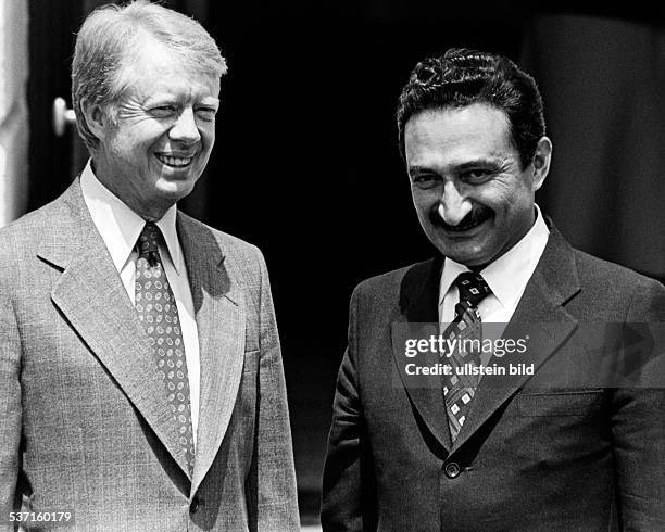Carter, Jimmy , Politiker , USA , Praesident 1977-1981, Friedensnobelpreis 2002, - mit dem tuerkischen, Ministerpraesidenten Buelent Ecevit, - 1978