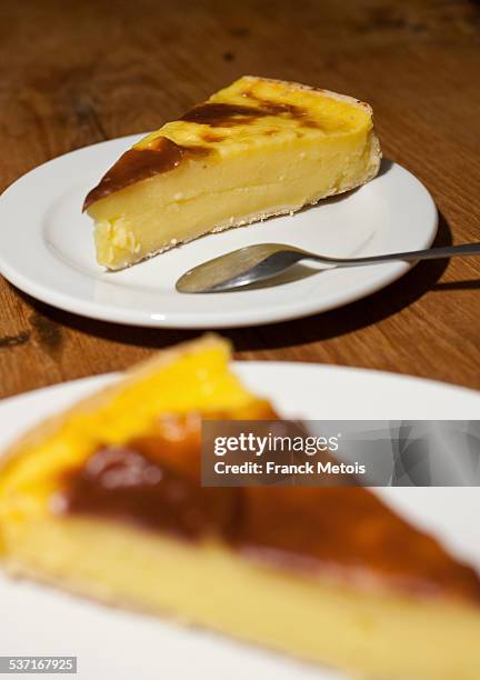 french dessert called "flan pâtissier" - flan stock pictures, royalty-free photos & images