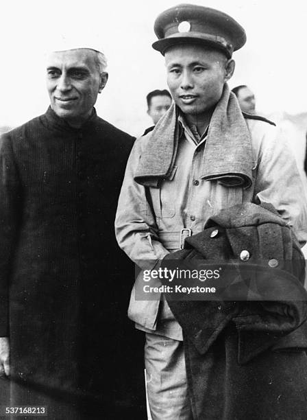 Burmese Vice President Aung San and Prime Minister of India Pandit Nehru in Delhi, January 7th 1947.