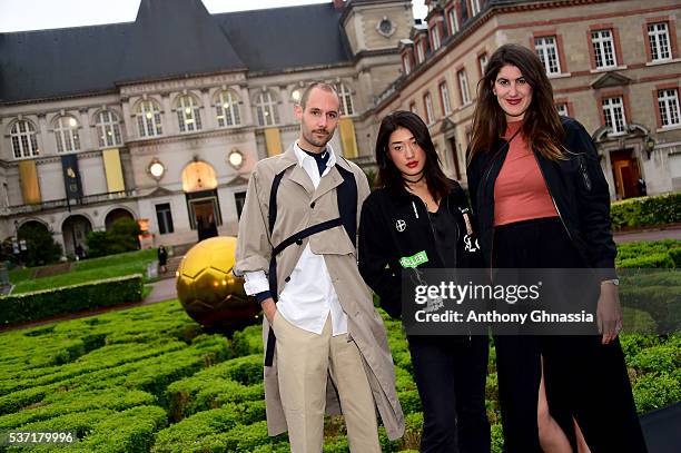 Herbert Hofmann, Peggy Gould and Kathi Zimmermann attend the NikeLab X Olivier Rousteing Football Nouveau Collection Launch Party at Cite...