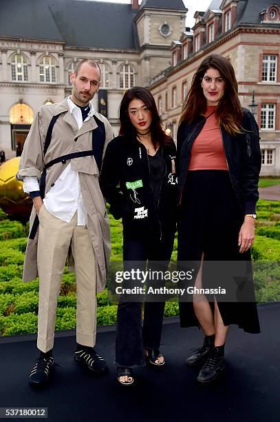 Herbert Hofmann, Peggy Gould and Kathi Zimmermann attend the NikeLab X Olivier Rousteing Football Nouveau Collection Launch Party at Cite...